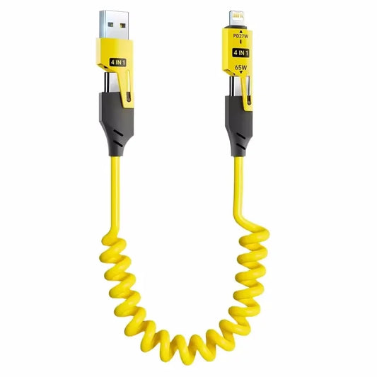 Liga De Zinco USB-C 4IN1 65W Cabo De Carregamento Rápido Para Iphone Usb Tipo C Cabo Para Iphone Xiaomi Samsung PD Cabo De Dados